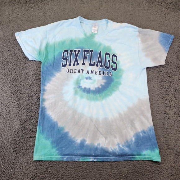 Six Flags Great America Tie Dye‎ Graphic T-Shirt Theme Park Souvenir L - Picture 1 of 6